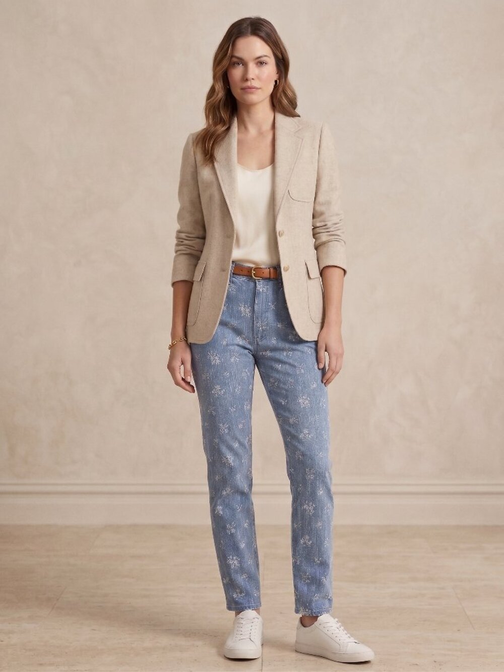 Polo Ralph Lauren The Callen High Rise Slim Floral Jeans Size 29 Blue Botanical
